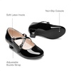 image:imageDream Pairs Girls Dress Shoes Mary Jane High Heel Round Toe Straps Pumps Flower Wedding Party Princess Flats for LittleBig KidsBlack