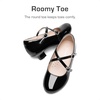 image:imageDream Pairs Girls Dress Shoes Mary Jane High Heel Round Toe Straps Pumps Flower Wedding Party Princess Flats for LittleBig KidsBlack