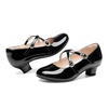 image:imageDream Pairs Girls Dress Shoes Mary Jane High Heel Round Toe Straps Pumps Flower Wedding Party Princess Flats for LittleBig KidsBlack