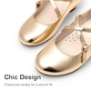 image:imageDream Pairs Girls Dress Shoes Mary Jane High Heel Round Toe Straps Pumps Flower Wedding Party Princess Flats for LittleBig KidsGold