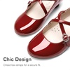 image:imageDream Pairs Girls Dress Shoes Mary Jane High Heel Round Toe Straps Pumps Flower Wedding Party Princess Flats for LittleBig KidsRed