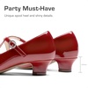 image:imageDream Pairs Girls Dress Shoes Mary Jane High Heel Round Toe Straps Pumps Flower Wedding Party Princess Flats for LittleBig KidsRed