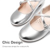 image:imageDream Pairs Girls Dress Shoes Mary Jane High Heel Round Toe Straps Pumps Flower Wedding Party Princess Flats for LittleBig KidsSilver