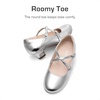 image:imageDream Pairs Girls Dress Shoes Mary Jane High Heel Round Toe Straps Pumps Flower Wedding Party Princess Flats for LittleBig KidsSilver