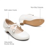 image:imageDream Pairs Girls Dress Shoes Mary Jane High Heel Round Toe Straps Pumps Flower Wedding Party Princess Flats for LittleBig KidsWhite