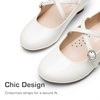 image:imageDream Pairs Girls Dress Shoes Mary Jane High Heel Round Toe Straps Pumps Flower Wedding Party Princess Flats for LittleBig KidsWhite