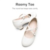 image:imageDream Pairs Girls Dress Shoes Mary Jane High Heel Round Toe Straps Pumps Flower Wedding Party Princess Flats for LittleBig KidsWhite