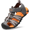 image:imageDREAM PAIRS Boys Girls Outdoor Summer Water Sport Athletic Sandals for ToddlerLittleBig KidDarkGreyOrange