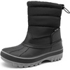 image:imageDREAM PAIRS Boys Girls Snow Boots WaterResistant Outdoor Warm Cozy AntiSlip Mid Calf Faux Fur Lining Winter Shoes for ToddlerLittleBig KidsBlack