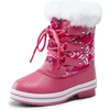 image:imageDREAM PAIRS Cozy Kids Snow Boots Warm amp WaterResistant Winter Boots with Faux Fur for AllDay Play NonSlip Mid Calf BootsRose Red