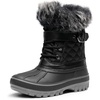image:imageDREAM PAIRS Girls Boys Snow Boots WaterResistant Outdoor Warm Cozy AntiSlip Mid Calf Faux Fur Lining Winter Shoes for LittleBig KidsBlack