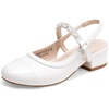 image:imageDREAM PAIRS Girls Dress Shoes Slingback Heels Round Toe Pump for Little Big Kids Flower Party Wedding PrincessWhite
