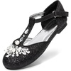 image:imageDREAM PAIRS Girls Mary Jane Dress Shoes Pearl TStrap Party Flower Wedding Princess Flats for Toddler Little Big KidBlack