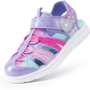 image:imageDREAM PAIRS Toddler Boys Girls Sport Sandals Cute Breathable Lightweight Outdoor Play Water Casual Closed Toe Hook and Loop for ToddlersLittleBig KidsPurple