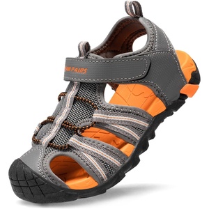 image:imageDREAM PAIRS Boys Girls Outdoor Summer Water Sport Athletic Sandals for ToddlerLittleBig KidDarkGreyOrange