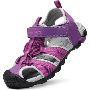 image:imageDREAM PAIRS Boys Girls Outdoor Summer Water Sport Athletic Sandals for ToddlerLittleBig KidPurpleFuchsiaLightGrey