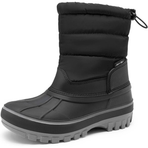 image:imageDREAM PAIRS Boys Girls Snow Boots WaterResistant Outdoor Warm Cozy AntiSlip Mid Calf Faux Fur Lining Winter Shoes for ToddlerLittleBig KidsBlack