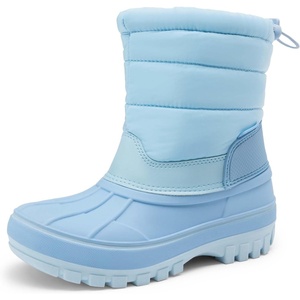 image:imageDREAM PAIRS Boys Girls Snow Boots WaterResistant Outdoor Warm Cozy AntiSlip Mid Calf Faux Fur Lining Winter Shoes for ToddlerLittleBig KidsBlue