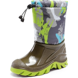 image:imageDREAM PAIRS Boys Snow Boots Waterproof Camouflage Slip Resistant Mid Calf Faux Fur Lining Outdoor Muck Winter Shoes for LittleBig KidsGrayOliver Green
