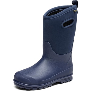 image:imageDREAM PAIRS Boys Waterproof Boots Outdoor Faux Fur Lining Shoes with Handles for Rain Snow Winter Muck Mud and Cold Weather for LittleBig KidsNavy