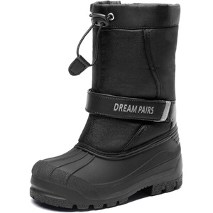 image:imageDREAM PAIRS Boys amp Girls Mid Calf WaterResistant Winter Snow Boots for ToddlerLittleBig KidBlack