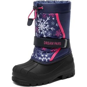 image:imageDREAM PAIRS Boys amp Girls Mid Calf WaterResistant Winter Snow Boots for ToddlerLittleBig KidNavyFuchsia