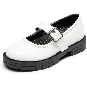 image:imageDREAM PAIRS Girls School Shoes Uniform Mary Jane Dress Platform Chunky Oxford Pumps with Bow for Toddler Little Big KidWhite