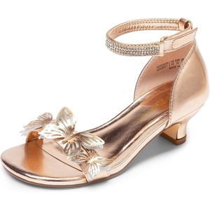 image:imageDREAM PAIRS Lace Up Low Heel Sandals for Girls Ankle Strap Dress Pump Strappy Gladiator Wedding Party Shoes for Little KidBig Kid