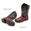 image:imageDREAM PAIRS Boys Girls Cowboy Boots Toddler Mid Calf Western Boots Square Toe Riding Boots for KidsBlackBrown