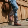 image:imageDREAM PAIRS Boys Girls Cowboy Boots Toddler Mid Calf Western Boots Square Toe Riding Boots for KidsBlackBrown