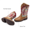 image:imageDREAM PAIRS Boys Girls Cowboy Boots Toddler Mid Calf Western Boots Square Toe Riding Boots for KidsBrownMulti