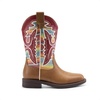 image:imageDREAM PAIRS Boys Girls Cowboy Boots Toddler Mid Calf Western Boots Square Toe Riding Boots for KidsBrownMulti