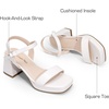 image:imageDREAM PAIRS Girls Sandals Open Toe Low Block Chunky Heels Sandals Party Dress Pumps Shoes for Little Big KidWhite