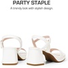 image:imageDREAM PAIRS Girls Sandals Open Toe Low Block Chunky Heels Sandals Party Dress Pumps Shoes for Little Big KidWhite
