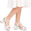 image:imageDREAM PAIRS Girls Sandals Open Toe Low Block Chunky Heels Sandals Party Dress Pumps Shoes for Little Big KidWhite