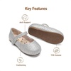 image:imageDREAM PAIRS Toddler Little Girls Mary Jane Dress Shoes Wedding Ballet Flats Round Toe Flower Girl ShoesSilver