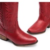 image:imageDREAM PAIRS Cowboy Boots for Women Cowgirl Western Mid Calf Boots Snip Toe Embroidered Stitched Low Chunky Heel Pull On Fashion BootsRed