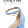 image:imageDREAM PAIRS Womens Chunky Block Heel Sandals Open Toe Ankle Strap Dress Shoes Comfortable Wedding Guest Heels for Party Prom and Formal EventsBabyBlueSuede