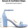 image:imageDREAM PAIRS Womens Chunky Block Heel Sandals Open Toe Ankle Strap Dress Shoes Comfortable Wedding Guest Heels for Party Prom and Formal EventsBabyBlueSuede