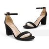 image:imageDREAM PAIRS Womens Chunky Block Heel Sandals Open Toe Ankle Strap Dress Shoes Comfortable Wedding Guest Heels for Party Prom and Formal EventsBlackSuede