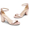 image:imageDREAM PAIRS Womens Chunky Block Heel Sandals Open Toe Ankle Strap Dress Shoes Comfortable Wedding Guest Heels for Party Prom and Formal EventsChampagne