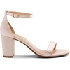 image:imageDREAM PAIRS Womens Chunky Block Heel Sandals Open Toe Ankle Strap Dress Shoes Comfortable Wedding Guest Heels for Party Prom and Formal EventsChampagnesatin