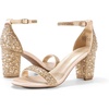 image:imageDREAM PAIRS Womens Chunky Block Heel Sandals Open Toe Ankle Strap Dress Shoes Comfortable Wedding Guest Heels for Party Prom and Formal EventsGoldRhinestone