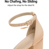 image:imageDREAM PAIRS Womens Chunky Block Heel Sandals Open Toe Ankle Strap Dress Shoes Comfortable Wedding Guest Heels for Party Prom and Formal EventsNudeNubuck