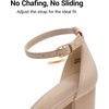 image:imageDREAM PAIRS Womens Chunky Block Heel Sandals Open Toe Ankle Strap Dress Shoes Comfortable Wedding Guest Heels for Party Prom and Formal EventsNudeSuede