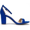 image:imageDREAM PAIRS Womens Chunky Block Heel Sandals Open Toe Ankle Strap Dress Shoes Comfortable Wedding Guest Heels for Party Prom and Formal EventsRoyalBlue
