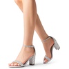 image:imageDREAM PAIRS Womens Chunky Block Heel Sandals Open Toe Ankle Strap Dress Shoes Comfortable Wedding Guest Heels for Party Prom and Formal EventsSilverRhinestone
