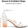 image:imageDREAM PAIRS Womens Chunky Block Heel Sandals Open Toe Ankle Strap Dress Shoes Comfortable Wedding Guest Heels for Party Prom and Formal EventsWhitePu