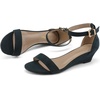 image:imageDREAM PAIRS Womens Ingrid Ankle Strap Low Wedge SandalNavySuede