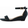 image:imageDREAM PAIRS Womens Ingrid Ankle Strap Low Wedge SandalNavySuede